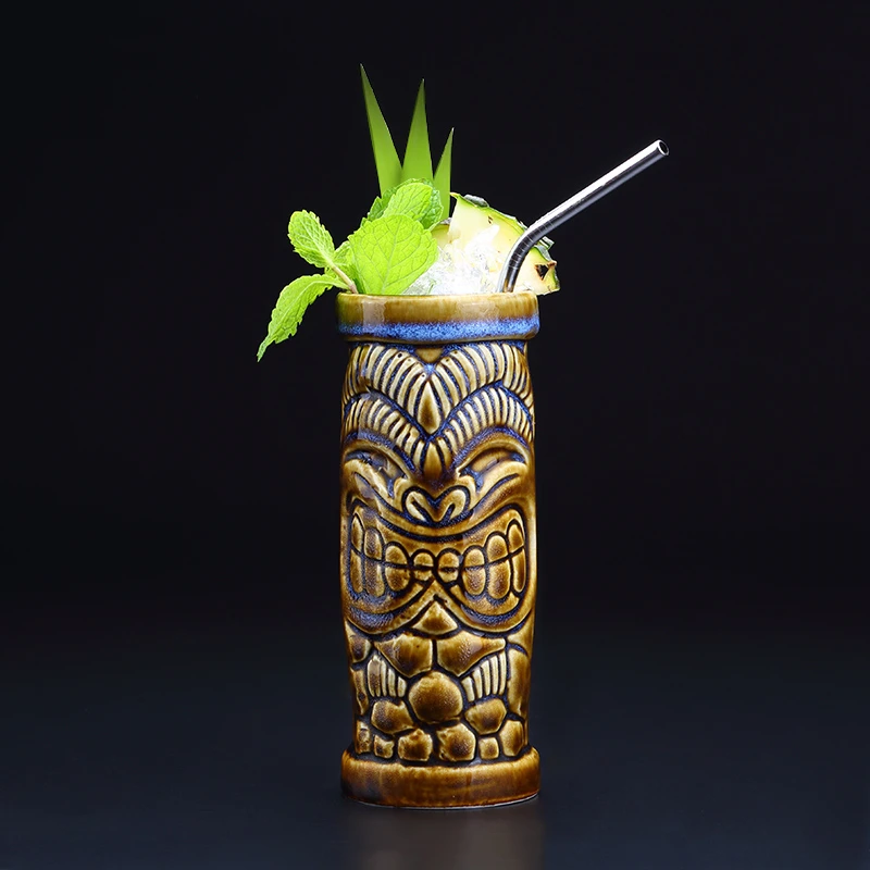 Керамическая кружка Tiki 390 мл креативная фарфоровая для пива вина чашка