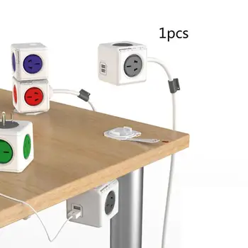 

Hot sale smart Home Power Cube Outlet Eu Plug 4 Points Without Usb Adapter Creative Green Power Strip Multi Connected Sockets
