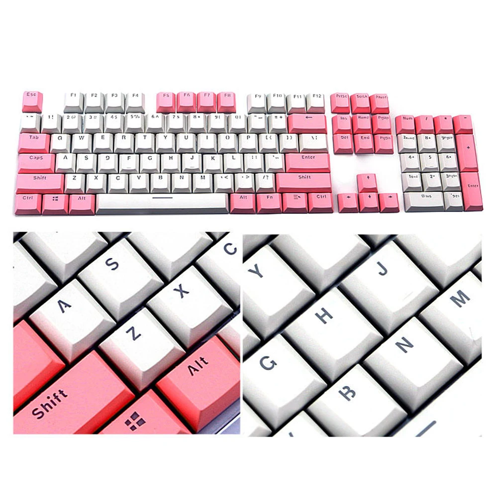 White Pink Keycap двойной цвет 104 ключ Компьютерный Аксессуар практичные переключатели игровой Mixded английский Languag прочный для механической клавиатуры - Цвет: White Pink