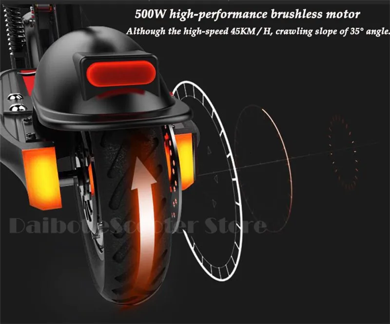 Electric Scooter 48V Two Wheels Electric Scooters 500W 45KMH 10 Ich Double Suspension System  (3)