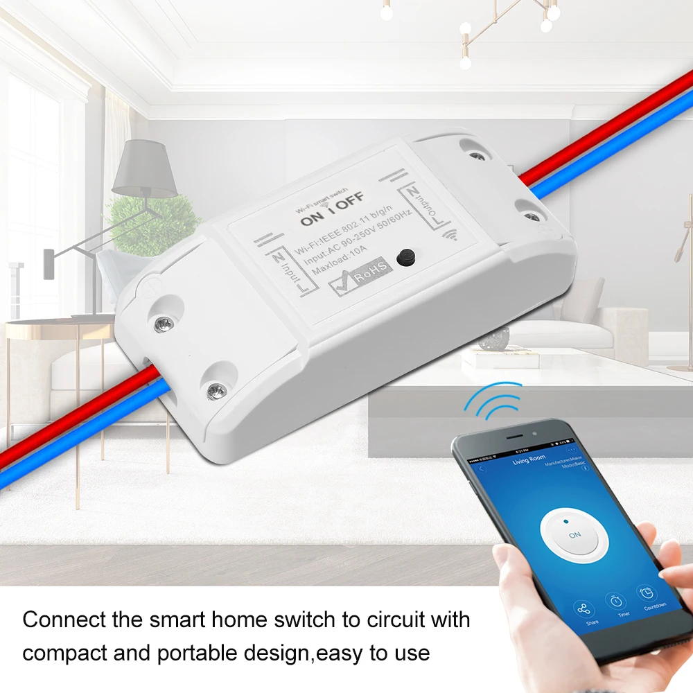 Умный Wifi переключатель реле туя Смарт жизнь приложение работает с Google Home Alexa IFTTT Модуль Автоматизации умного дома