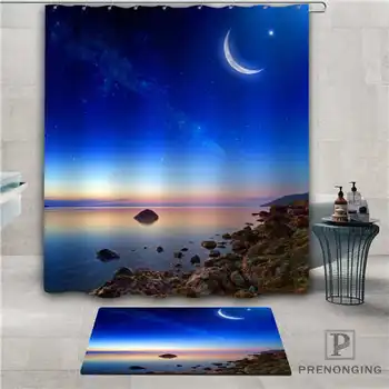 

Custom beautiful-Moonlight (1) Waterproof Shower Curtain Doormat Home Bath Bathroom Polyester Fabric Multi Sizes#2019-1-05-51