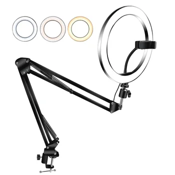 

10/6/7/7.8 Inch Ring Light Long Arm Stand Ring Selfie Light 26Cm Phone Makeup Live Youtube BGD24 Table 16Cm Lamp For Studio
