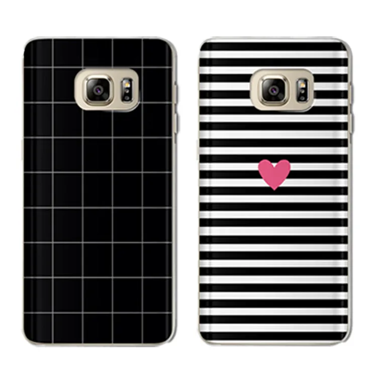 Fashion Black White Stripe Grid Cubes Phone Case For Samsung Galaxy S9 S8 S7 S6 Edge Plus S10E Note 8 9 Plaid Soft Cover |