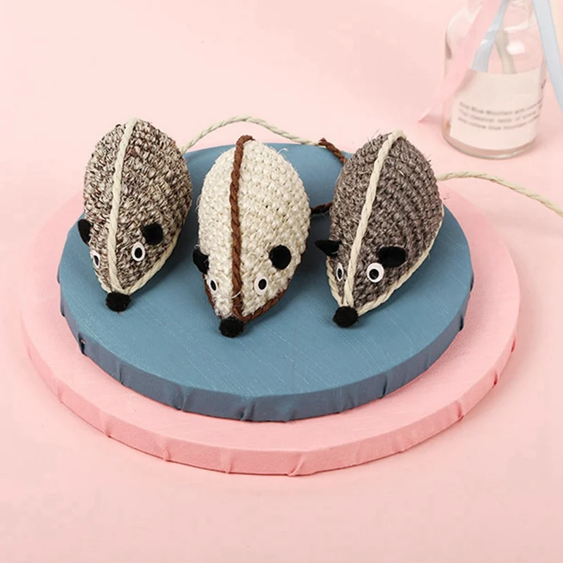 Ложные игрушки для кошек с мышкой, забавные тканые мини-игрушки из сизаля, забавные игрушки для кошек, котенок, Интерактивная игрушка для кошек, прорезыватель