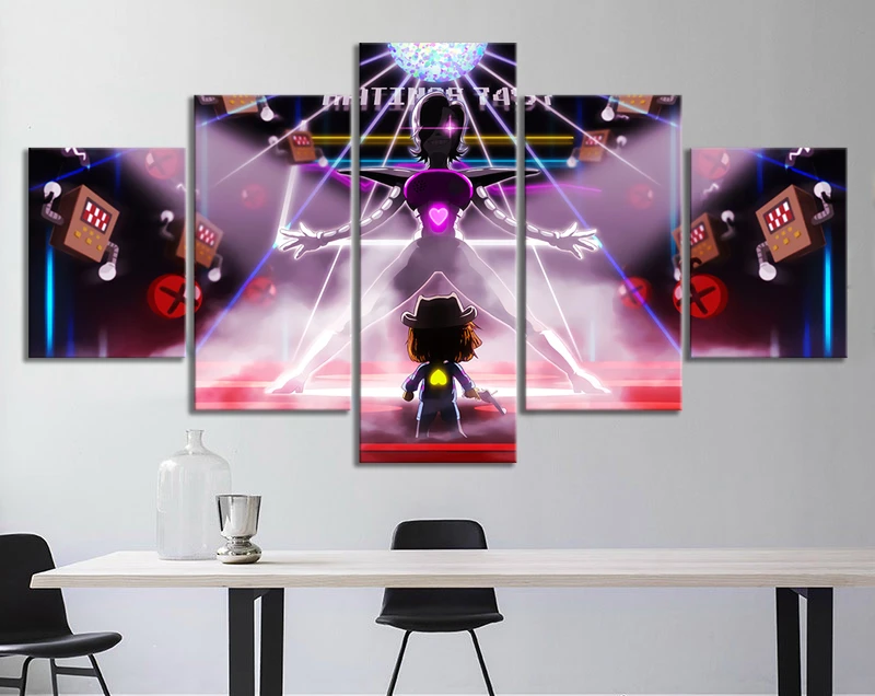 Модульная Картина на холсте для домашнего декора 5 шт. фриск игра Undertale картина