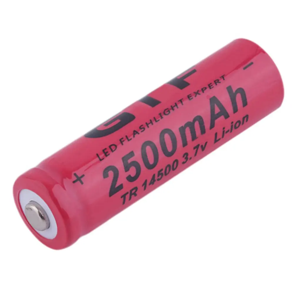 4 шт 2500mAh 14500 аккумуляторные батареи Универсальный красный цвет 3,7 V TR14500 литий-ионный аккумулятор набор для фонарика