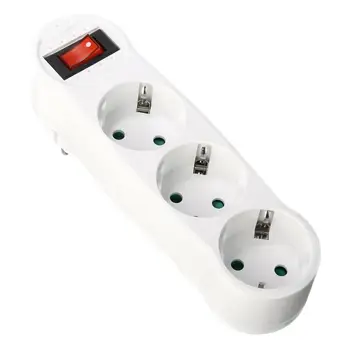 

1 Pcs German Standard One Turn Three Expansion Socket Wireless European Standard One Turn Multi-de Power Extension Plug