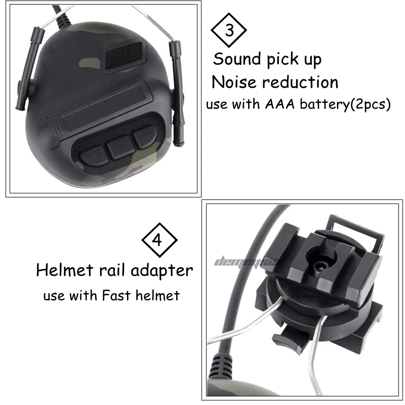 Anti-noise Shooting Headset Earmuff  Tactical Communication Headphone Sound Amplification Airsoft Paintball Headset