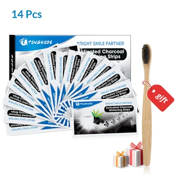 

Tongwode 14 pcs Dental Bleaching Teeth Whitening Strip Activated Veneer Charcoal White Teeth Strips for Oral Hygiene