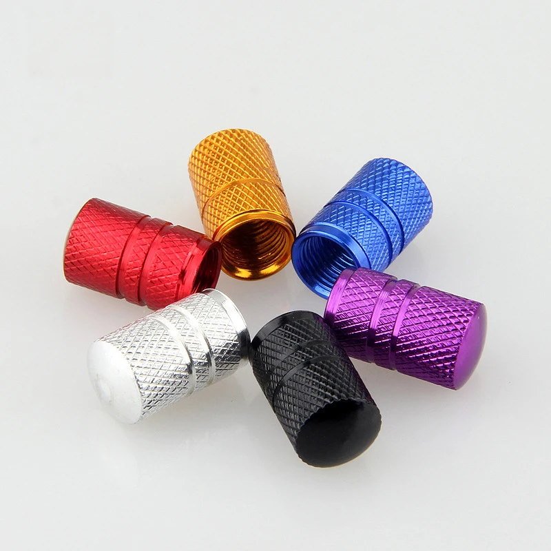 

4 Pcs / Set Car Universal Tire Valve Cover Aluminum Alloy Round Color Valve Core Cap Dustproof and Leak Proof