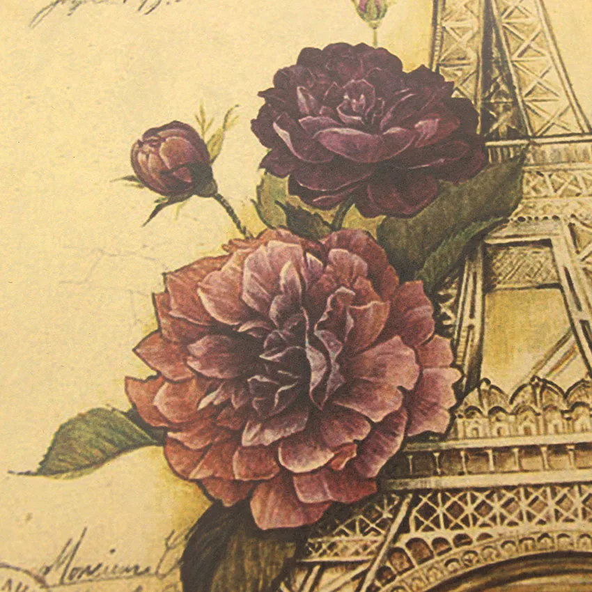 Наклейки на стенy, бабочки Париж Эйфелева башня Бумага стены Стикеры домашний винтажный декор живопись плакат