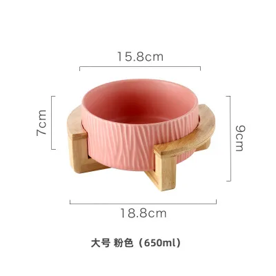Креативная Штабелируемая керамическая миска для фруктов фарфоровая еда салат десерт чаша с деревянный держатель посуда Кухонный Контейнер для хранения - Цвет: Big pink wood