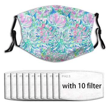 

1+10pcs Print Mouth Masks For Women Men Face Cover With Carbon Filters Dustproof Reusable Face Mask Mouth-muffle Mascarillas