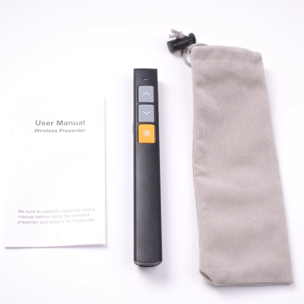 black with bag 2,4G беспроводной USB PPT дистанционный Указатель управления презентером с красным лазером для power point microsoft office Prezi Keynote - Цвет: black with bag