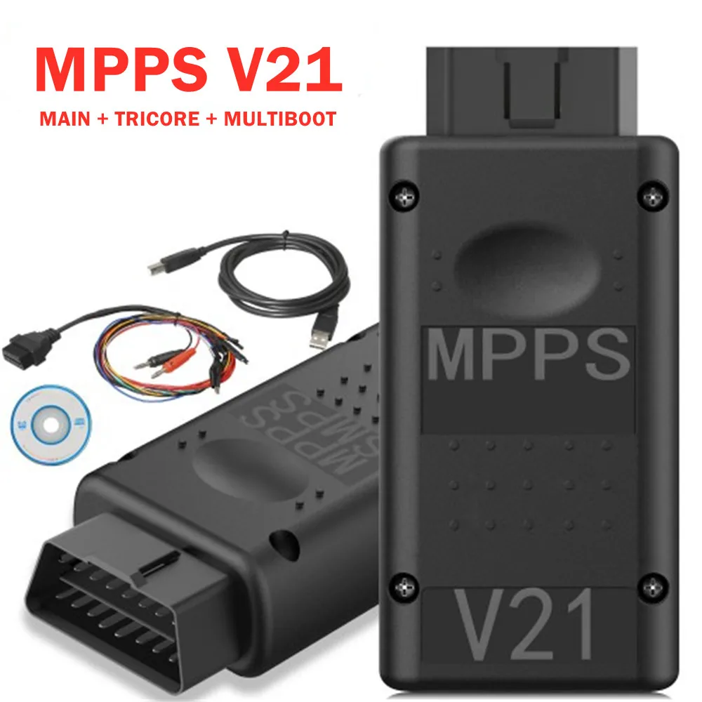 OBD2 сканер MPPS V21 MAIN + TRICORE MULTIBOOT с пробным тросиком Tricore считывание/запись