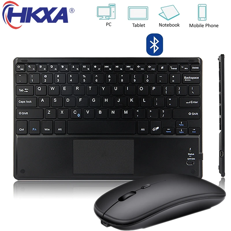 HKXA Touch Wireless Keyboard Bluetooth Keyboard and Mouse Keycaps Bluetooth Keyboard with Touchpad for ipad Phones Tablet Laptop wireless keyboard for pc