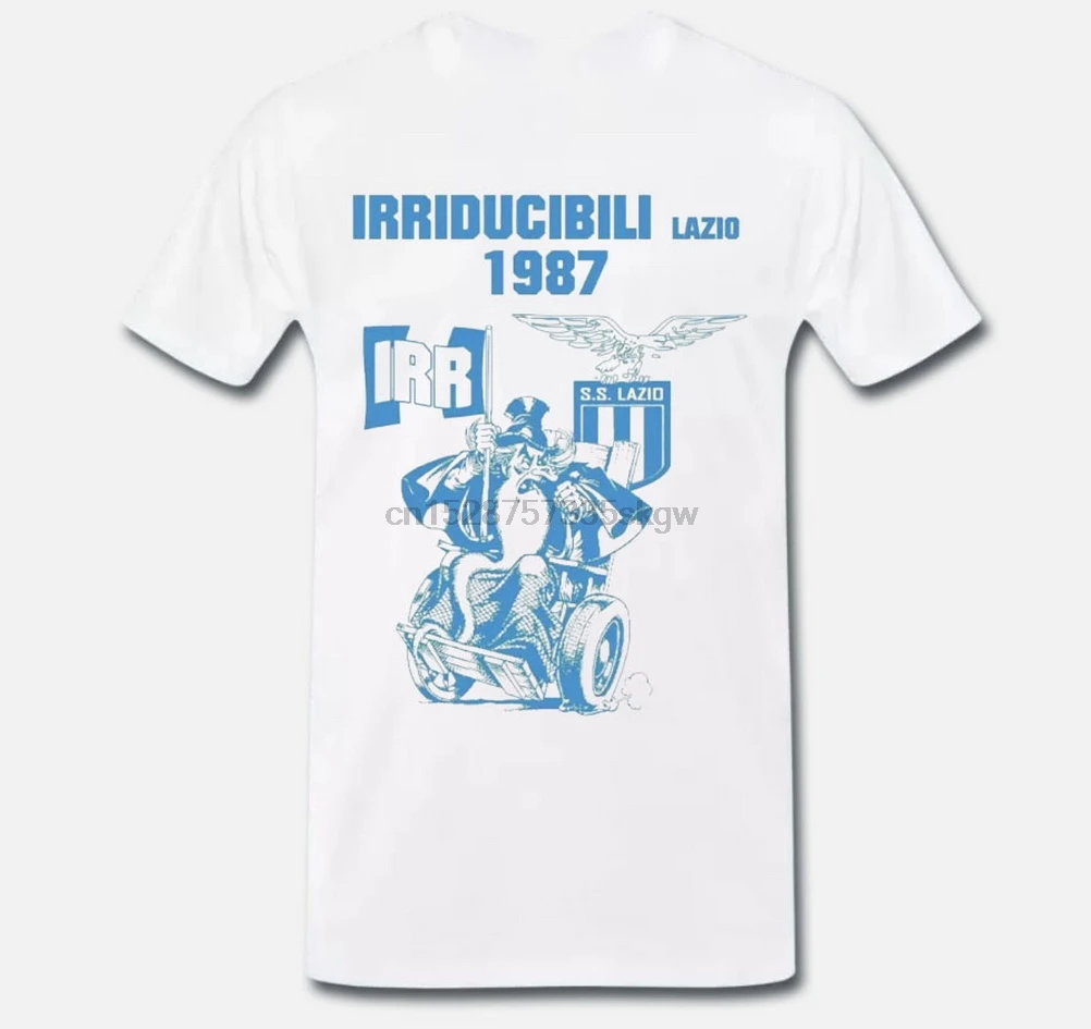 Топы футболки футболка Tribute Ultras IRRIDUCIBILI LAZIO 1987 Curve Nord 1 S-M-L-XL с принтом на заказ |