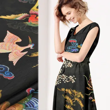 

135cm wide silk linen fabric 14mm printed linen silk fabric meter digital printing natural linen fabric wholesale silk cloth