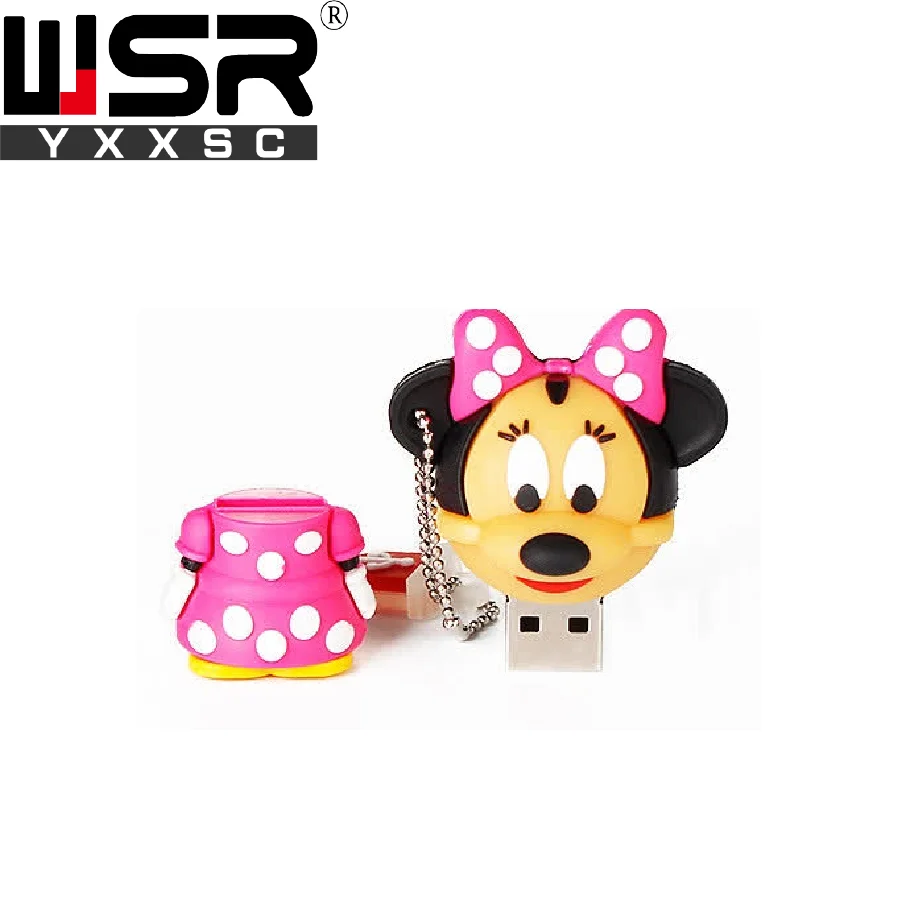 cute usb2.0 pen drive 32gb Minnie Mickey high speed usb memory stick 128gb real capacity disk on key 8gb 16gb 64gb free delivery