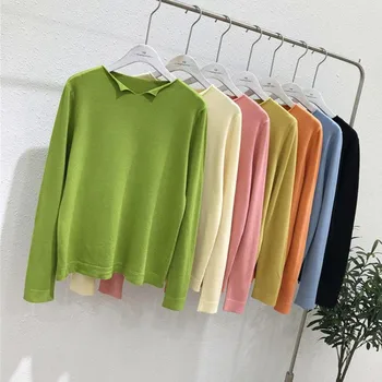 

Simple Basic Sweater Women Autumn Winter Pullover Solid Color V Collar Loose Long-sleeved Knit Sweaters Knitted Tops!!