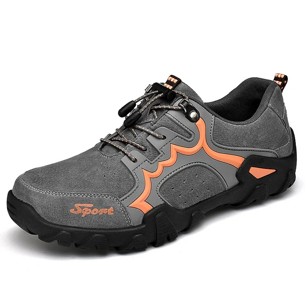 Grey Size38-48 уличные спортивные походные ботинки износостойкие треккинговые кроссовки из натуральной кожи Верхняя Удобная прогулочная обувь для мужчин - Цвет: Grey