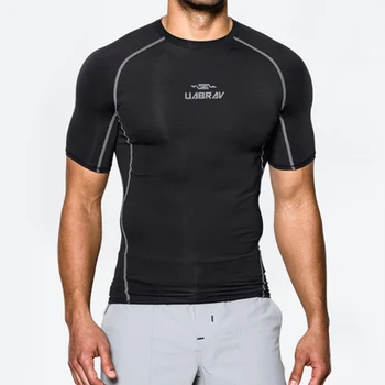 

Men Sports Tight T-shirt Short Sleeve Round neck Fast-dry Fitness Tank Tops Fitness T Shirts Quick Dry Short Sleeve Sports Wear