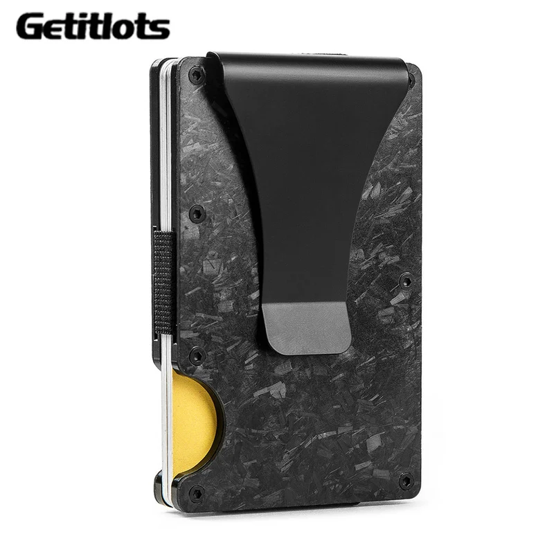 Wallet Designer Card-Holder Rfid-Card Carbon-Fiber Metal Minimalist Luxury