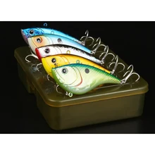 5pcs Pack Crankbaits Set VIB Lures with Treble Hook Rattle Track Lures 3D Fishing Eyes for Trout Walleye Redfish
