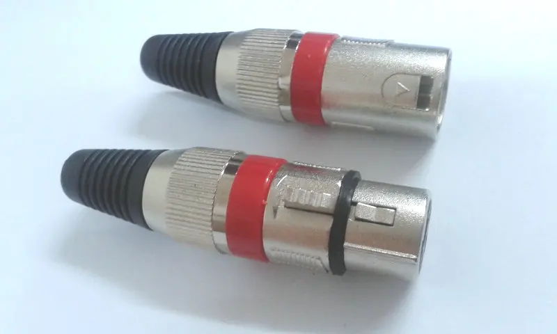 100 комплект 3 pin XLR аудио кабель Разъем MIC штекер+ Женский Джек Красный адаптер