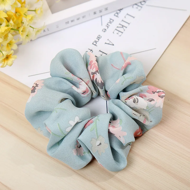 Elegant Chiffon Scrunchies Woman Elastic Hair Bands Scrunchie Fashion Headband Women Girl Ponytail Holder Hair Accessories head scarves