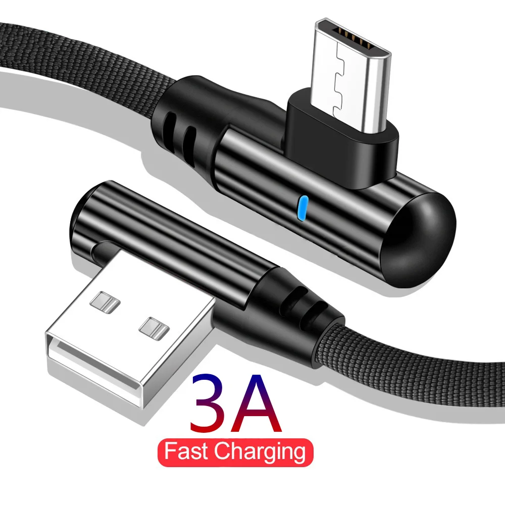 Кабель Micro-USB (под углом 90 градусов) для USB кабель с нейлоновой оплеткой 0 25 м 1 2