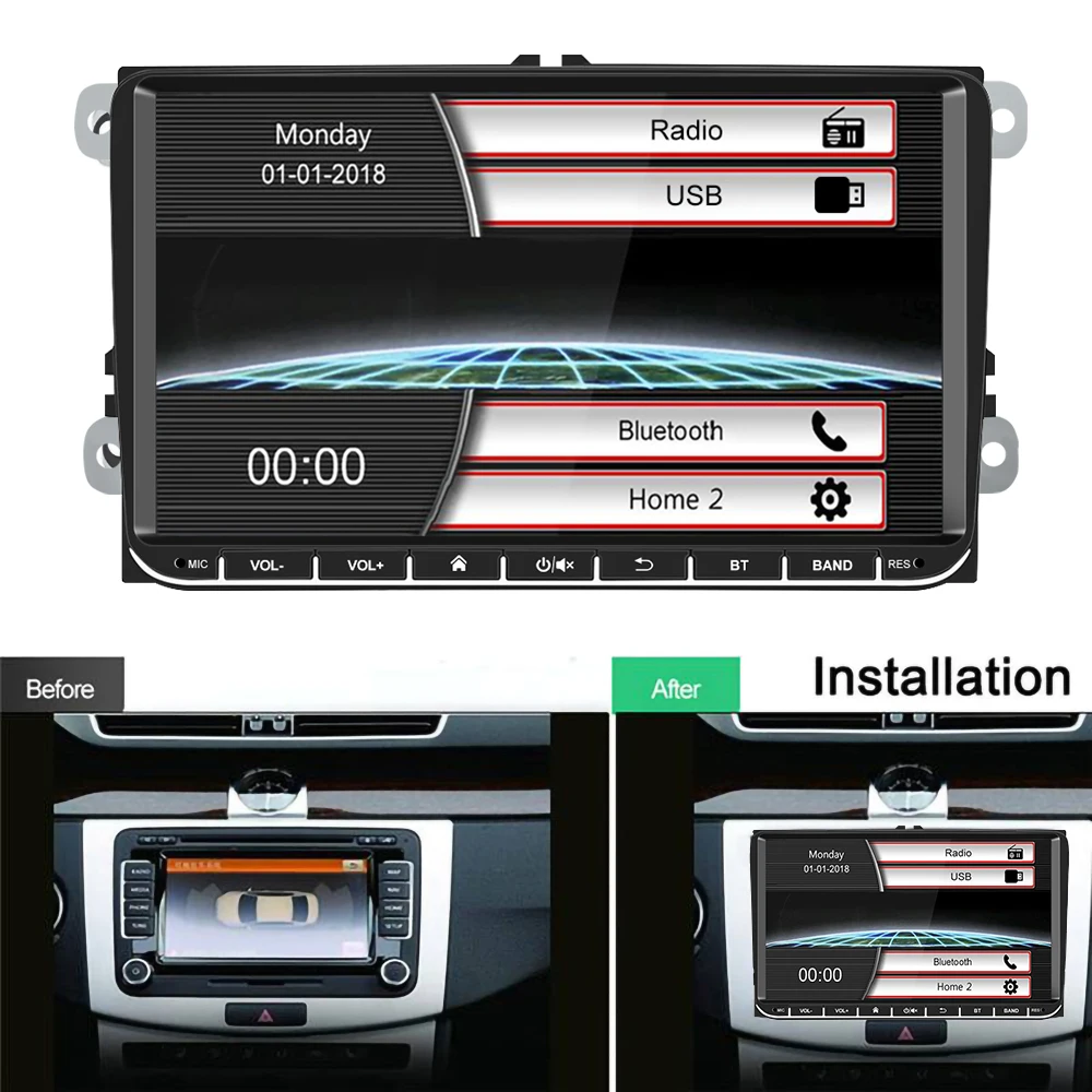 Camecho 2 DIN 9 ''Автомобильный мультимедийный плеер для автомобильное радио VW Android Mirror Link авторадио FM сенсорный экран аудио стерео Carro Coche