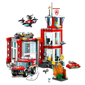 

New City Series Toys Bricks Fire Station Compatible Lepining City 60215 Building Blocks Figure for Children Christmas Gift