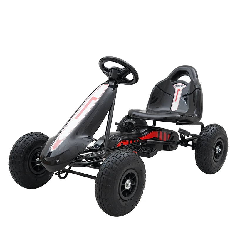 

3-10 Ages 4-Wheeled Children Go Kart With Rubber Wheel, Steel Frame & Hand Brake Pedal Go-Karts