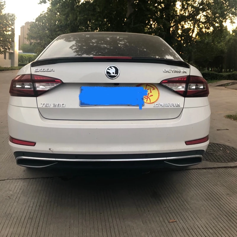 Для Skoda Octavia Высокое качество Abs пластик внешний задний спойлер задний багажник загрузки крыло украшение автомобиля Стайлинг