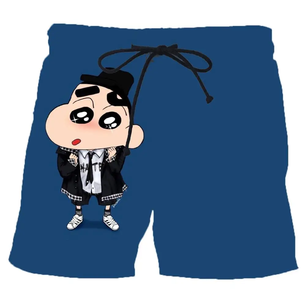 Crayon Shinchan 3D смешной мультяшный принт пляжные шорты летние милые трендовые унисекс шорты Повседневная мужская одежда в стиле панк