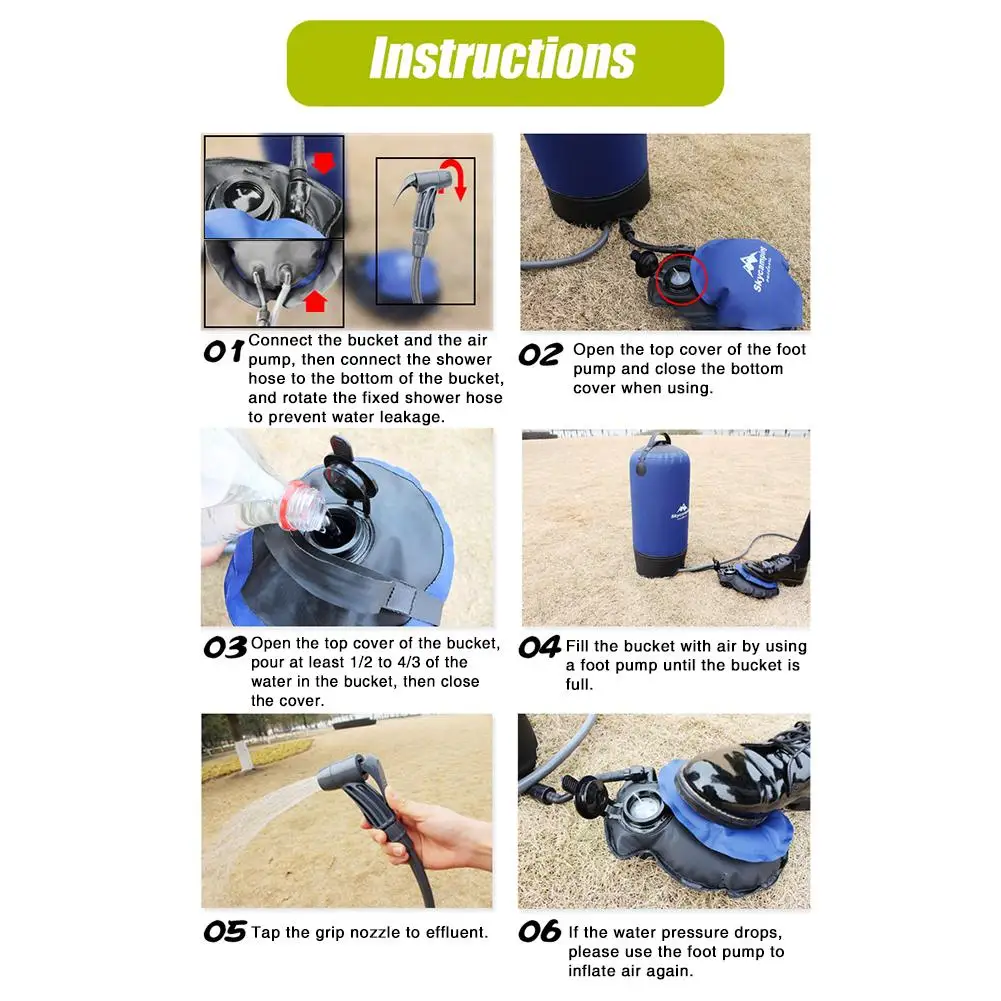 11L Water Bag Foldable Solar Energy Heated Camp PVC Shower Bag Outdoor Camping Travel Hiking Climbing BBQ Picnic Water Storage
