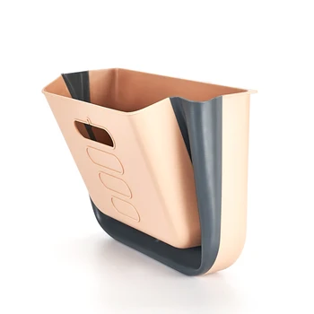 

Trash Can Kitchen Wall Mounted Folding Garbage Bin Rubbish Container Box Foldable Waste Bins Coffee