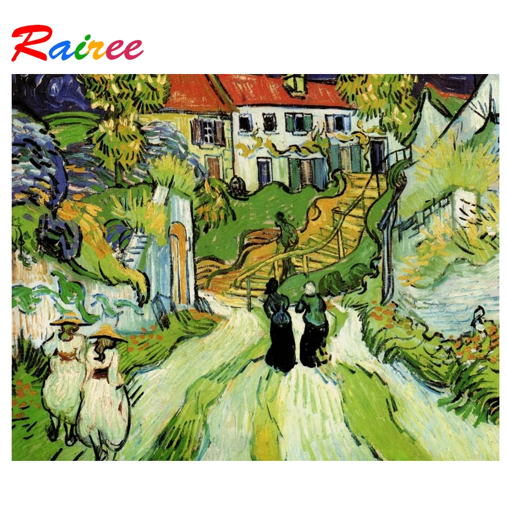 Rairee Van Gogh классическая работа Orville Country Street 5D DIY наборы для алмазной живописи