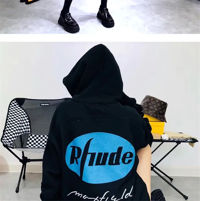 Rhude x Maxfield Los Angeles эксклюзивные толстовки для мужчин 1:1 высокое качество RHUDE толстовки пуловер