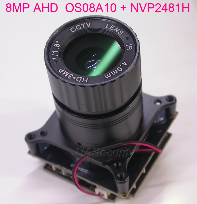 AHD 8.0MP @15FPS 3840 x 2160 1/1.8" OmniVision OS08A10 CMOS + NVP2481 CCTV camera module PCB board +OSD cable +IRC +CS 3MP Lens |