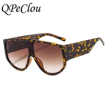 

QPeClou 2020 New Oversized One Piece Sunglasses Women Fashion Vintage Big Square Sun Glasses Female Shades Men Driving Goggles