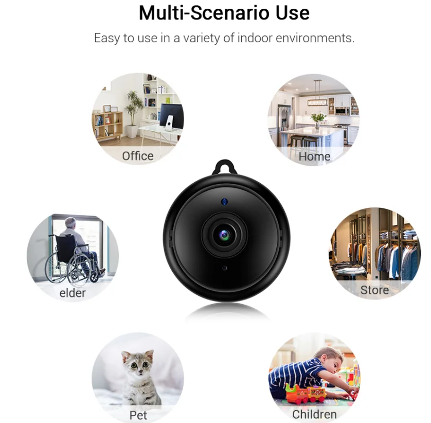 Мини Wifi IP камера HD 720P беспроводная камера ночного видения двухстороннее аудио Обнаружение движения Детский Монитор V380