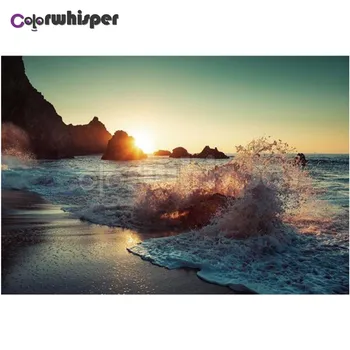 

Diamond Painting Full Square/Round Drill Seaside Sunset 5D Daimond Painting Embroidery Cross Stitch Crystal Mosaic Picture Z922