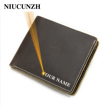 

NIUCUNZH genuine leather men’s wallet designer purse for men slim engraved wallet short custom purse money bags luxury brand