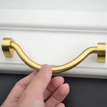 

96 110mm modern simple fashion brass kitchen cabinet dresser door handle pull shaky drop ring drawer cabinet cupboard pull knob
