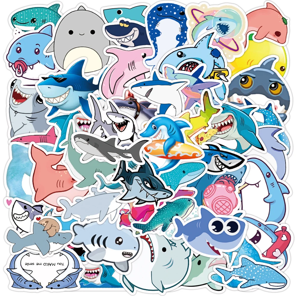 49Pcs Ocean Animal Waterproof Stickers Fridge Phone Skateboard Suitcase Sticker 