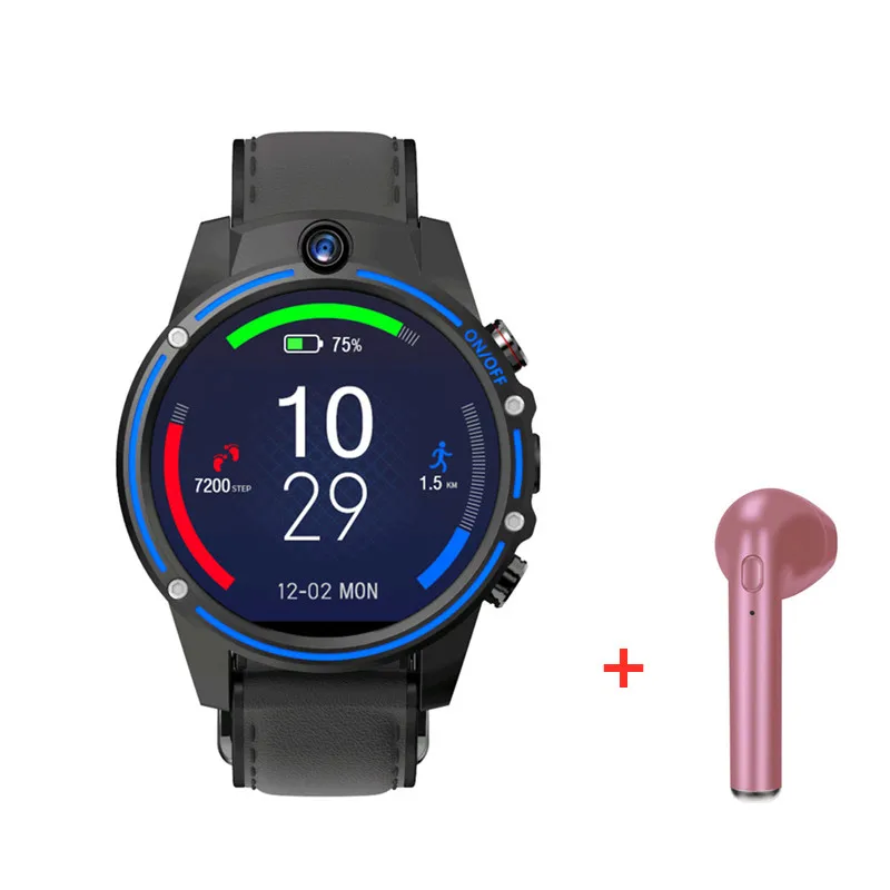 blue add headset Смарт-часы X360 Android 7,1 3 ГБ 32 ГБ 2МП камера ip67 водонепроницаемые 4g умные часы для samsung gear S3 HUAWEI Watch 2 pro KW88 Z28 - Цвет: blue add headset