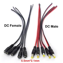 DC Extension Connectors 12V Male Female Jack Cable Wire Line Adapter Plug Power Supply 5.5x2.1mm For LED Strip Light CCTV Camera
